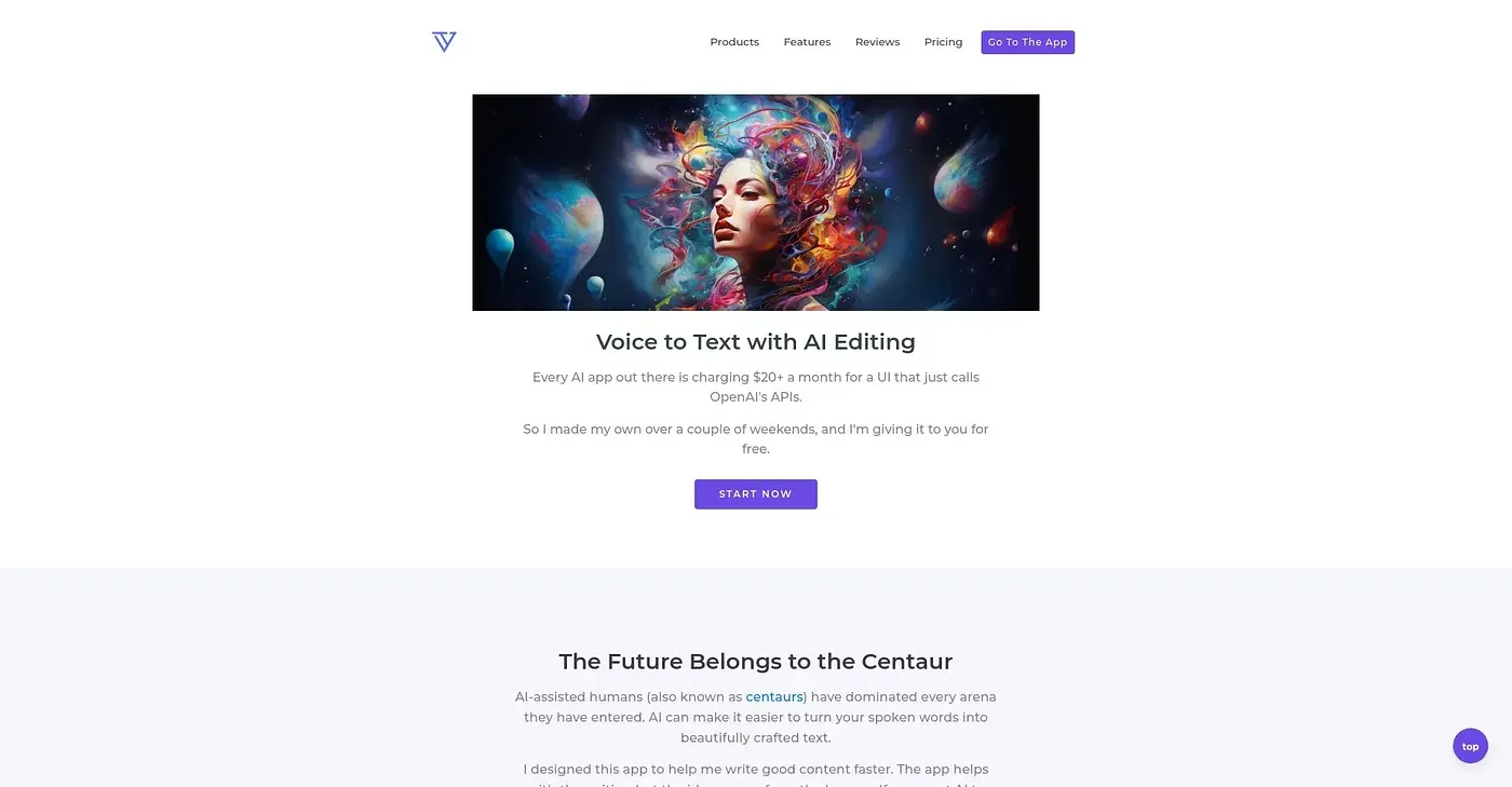 Screenshot of Voice To Text App
