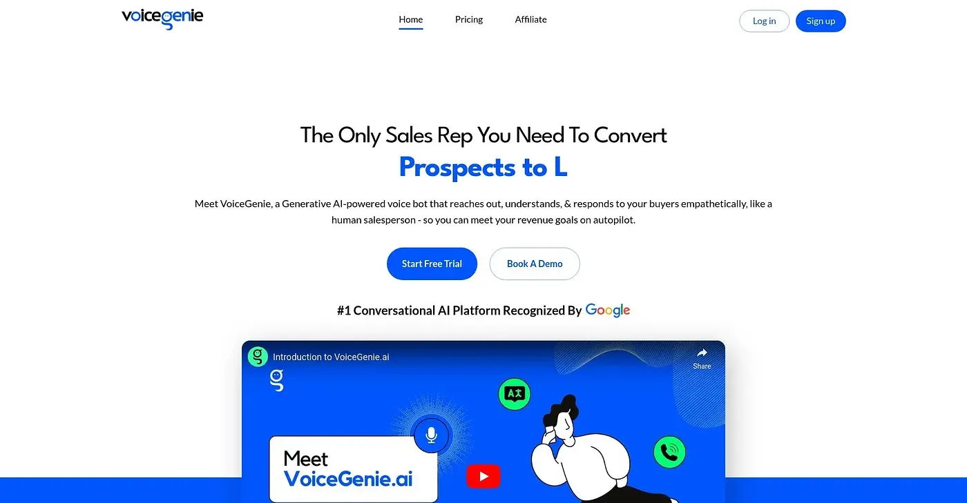Screenshot of VoiceGenie