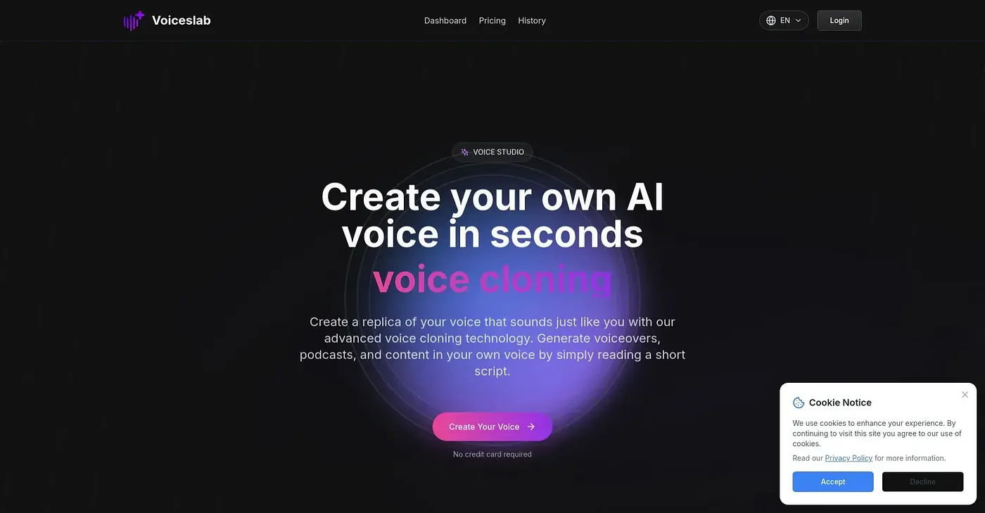 Screenshot of VoicesLab