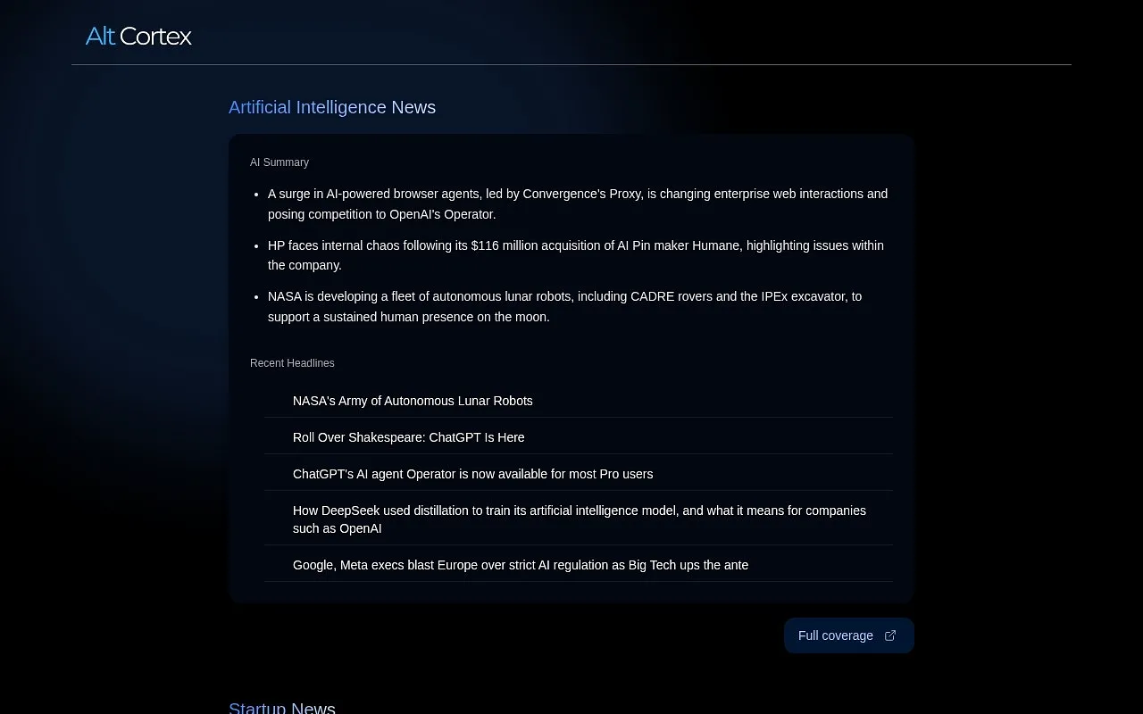 Screenshot of AltCortex