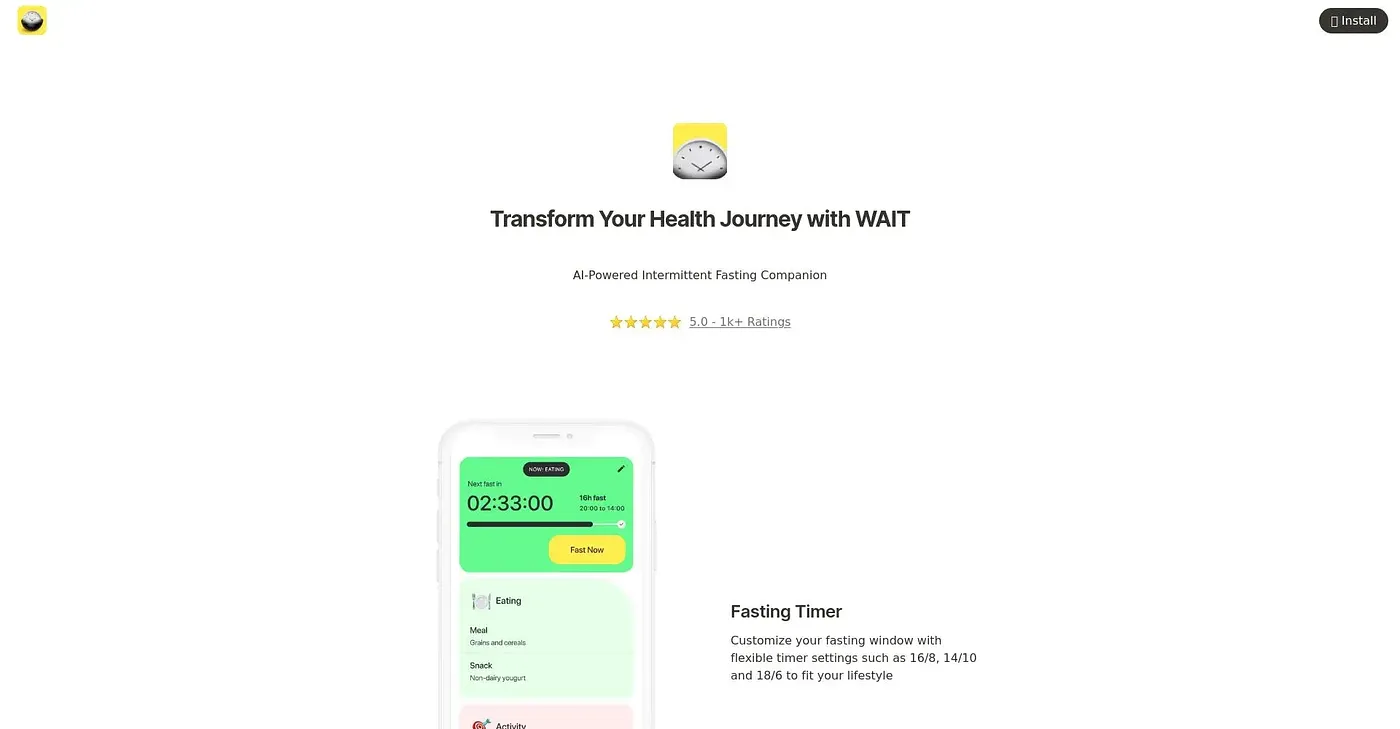 Screenshot of Wait Fasting