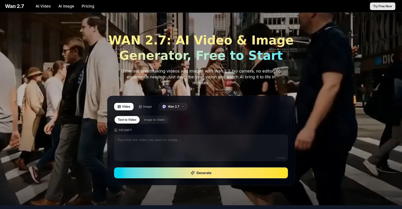 Screenshot of Wan 2.7
