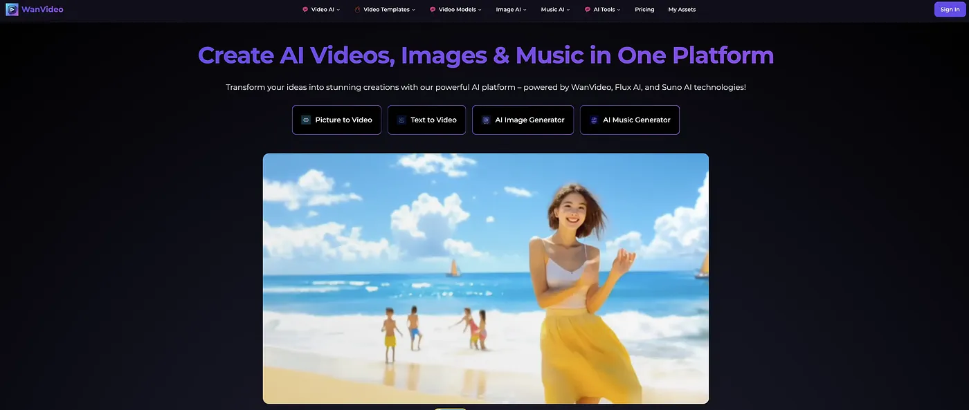 Screenshot of WanVideo AI
