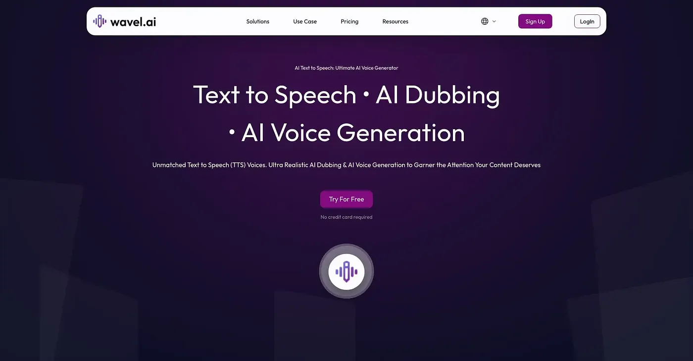 Screenshot of Wavel AI