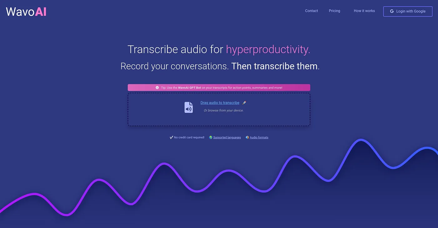 Screenshot of Wavoai