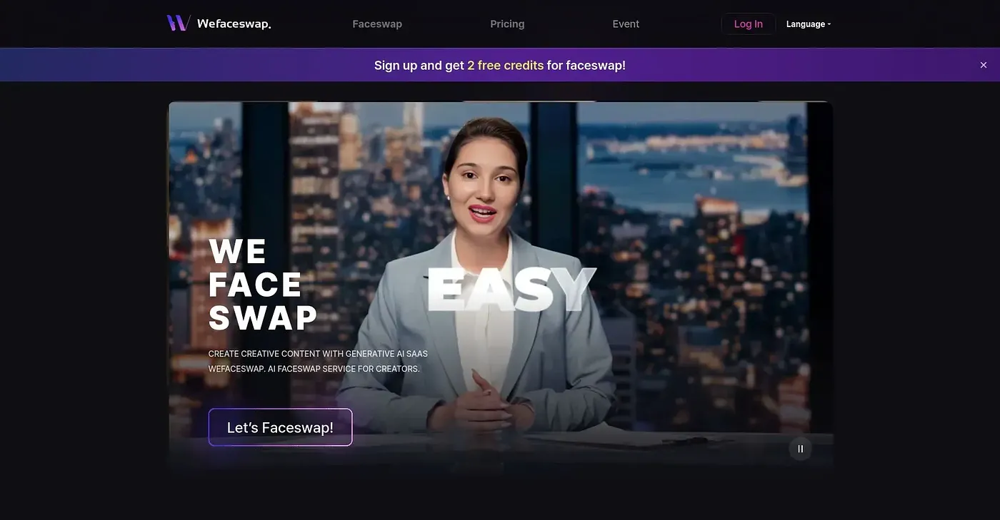 Screenshot of We Face Swap