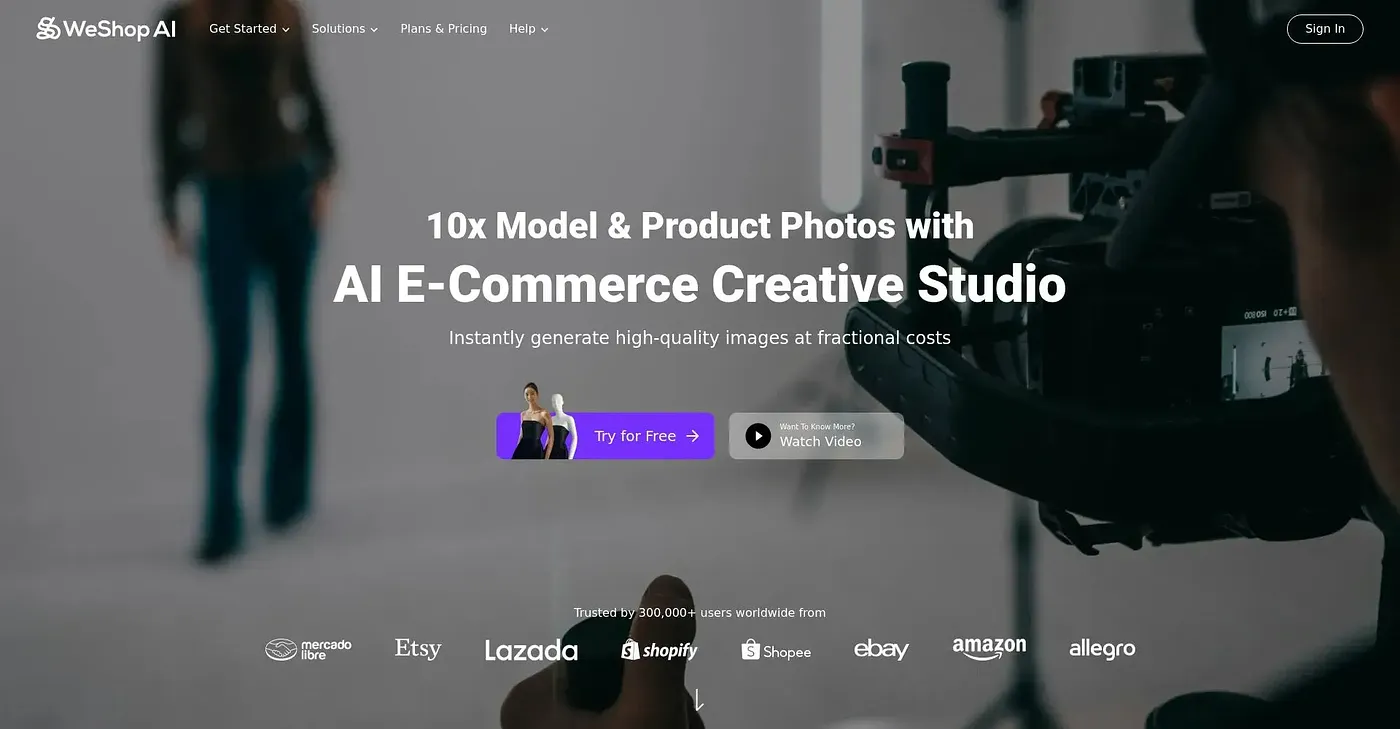 Screenshot of WeShop AI