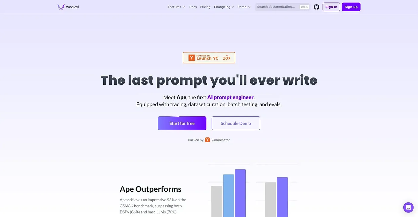 Screenshot of Weavel AI