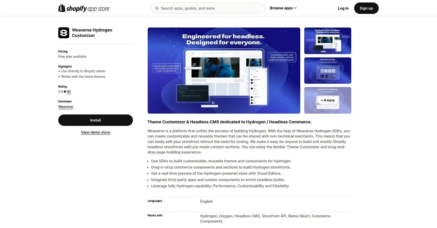 Screenshot of Weaverse