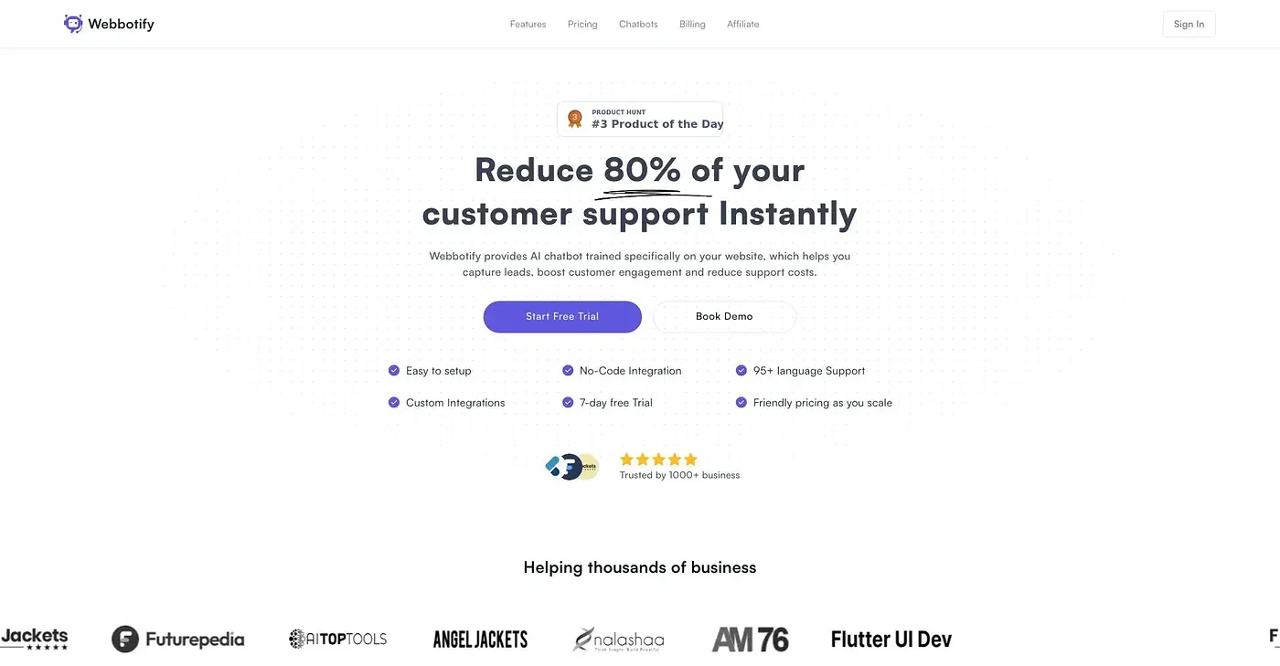 Screenshot of Webbotify