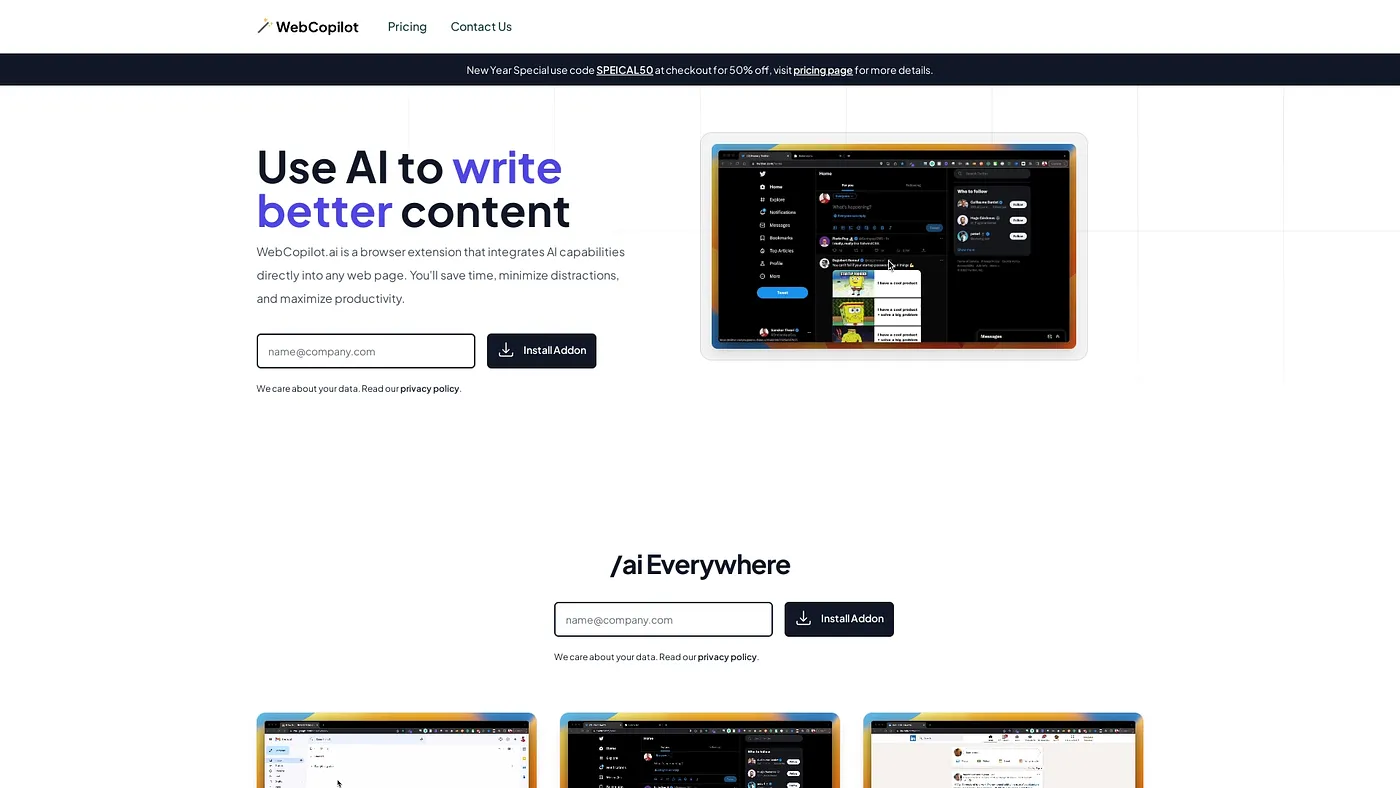 Screenshot of Webcopilot