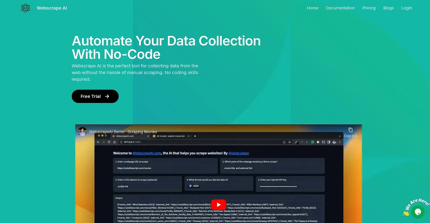 Screenshot of Webscrape AI