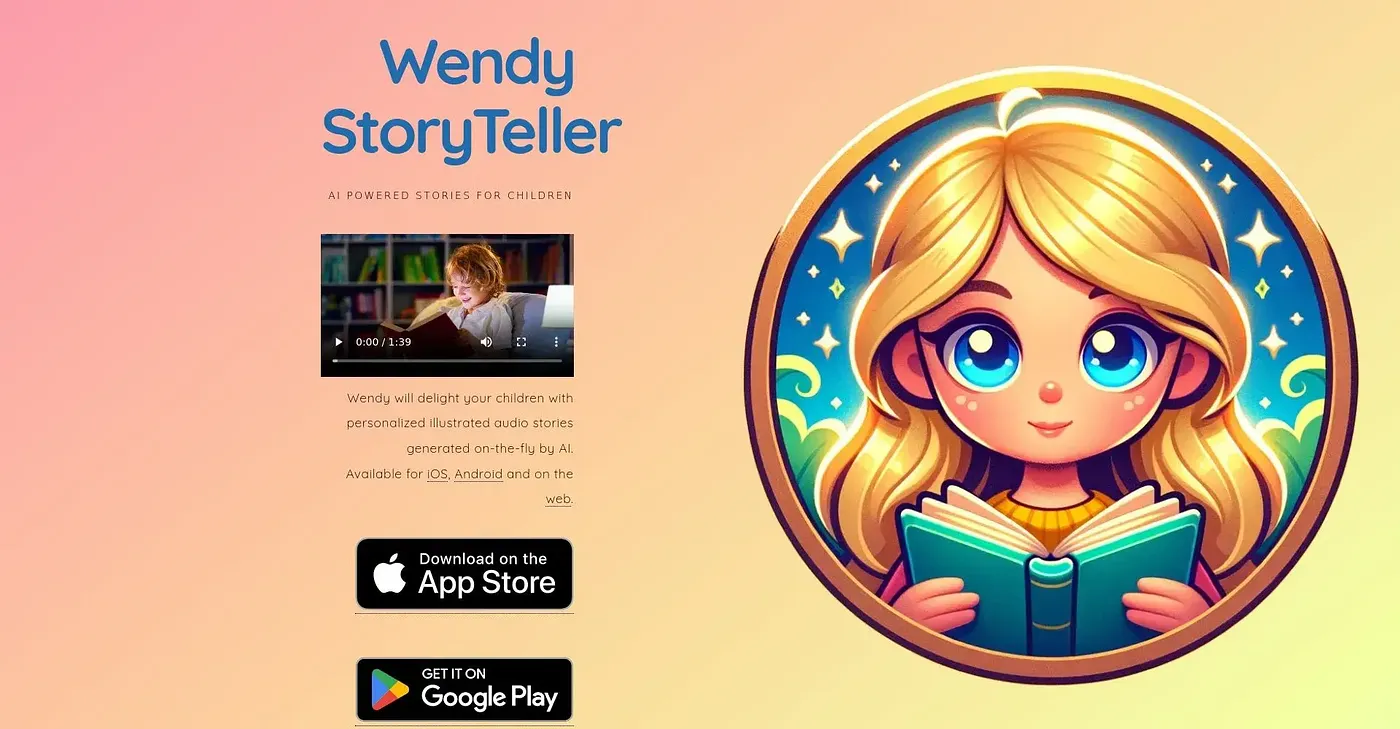 Screenshot of Wendy StoryTeller