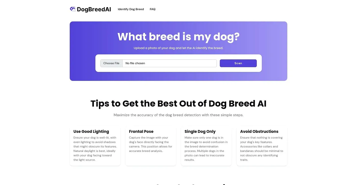 Screenshot of What Breed Is My Dog