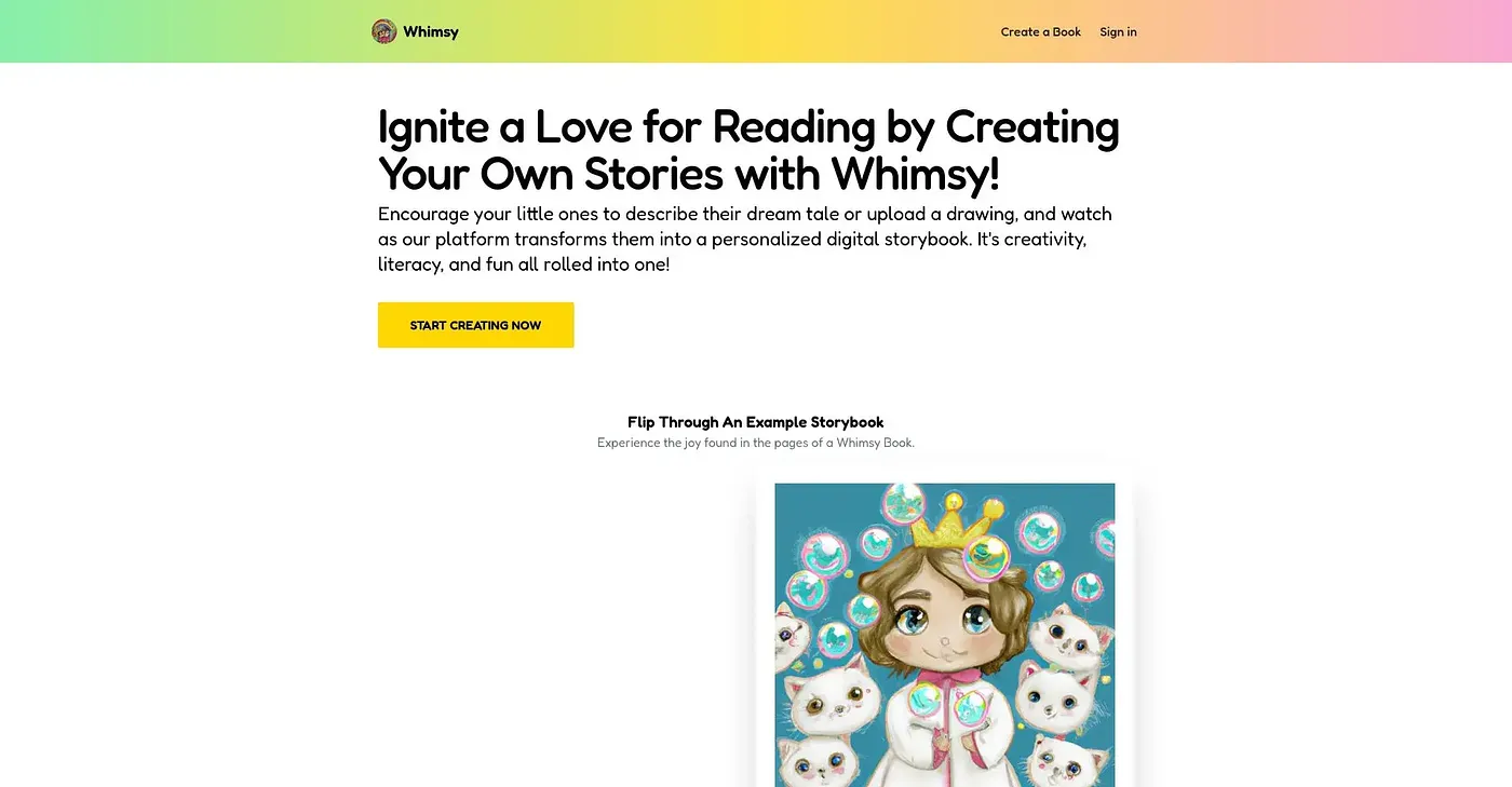 Screenshot of Whimsy App