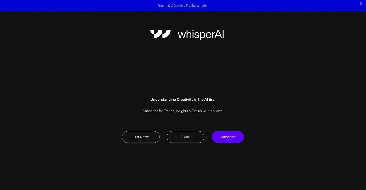 Screenshot of Whisper AI