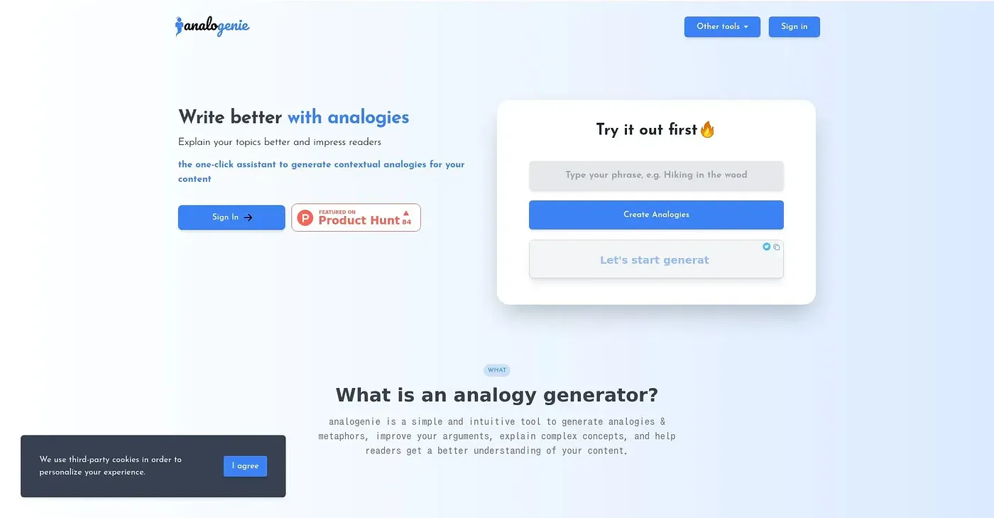 Screenshot of Analog Genie