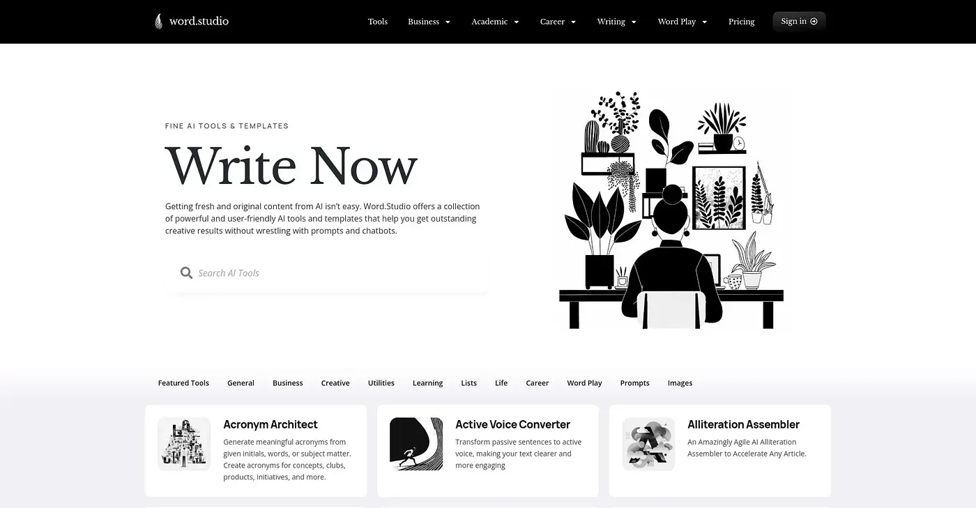 Screenshot of Word Studio