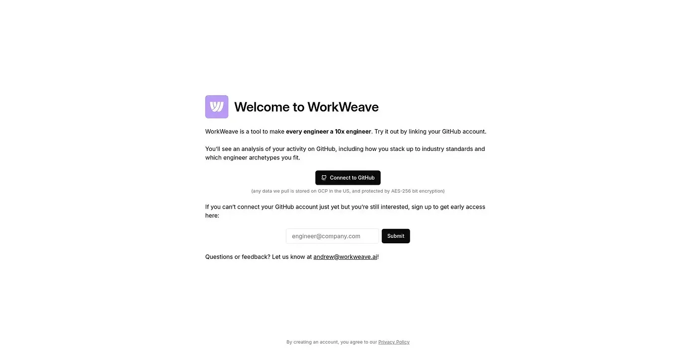 Screenshot of WorkWeave