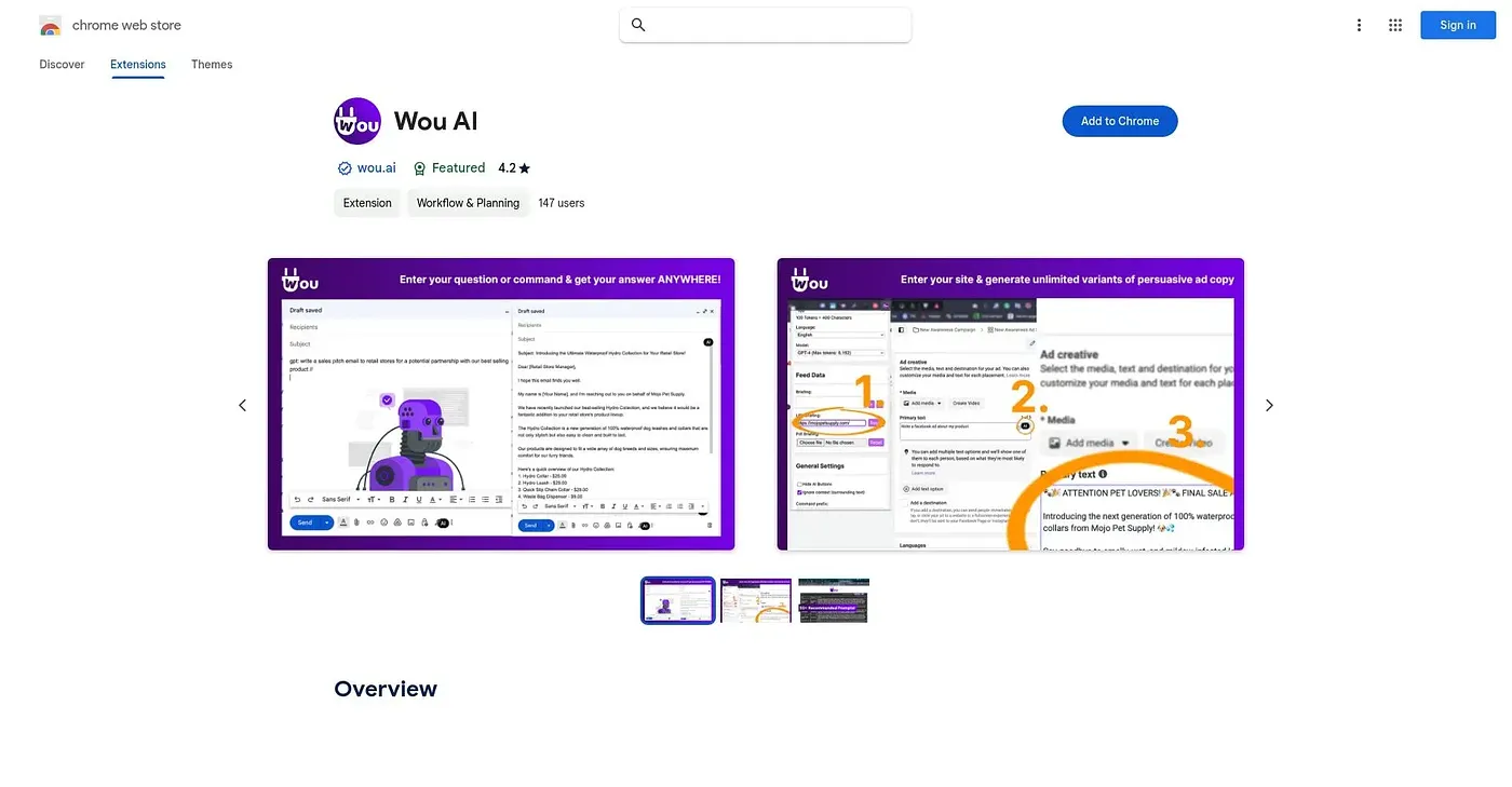 Screenshot of Wou AI