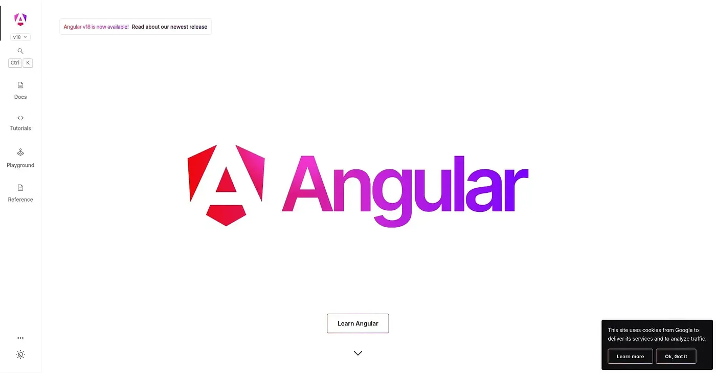 Screenshot of Angular