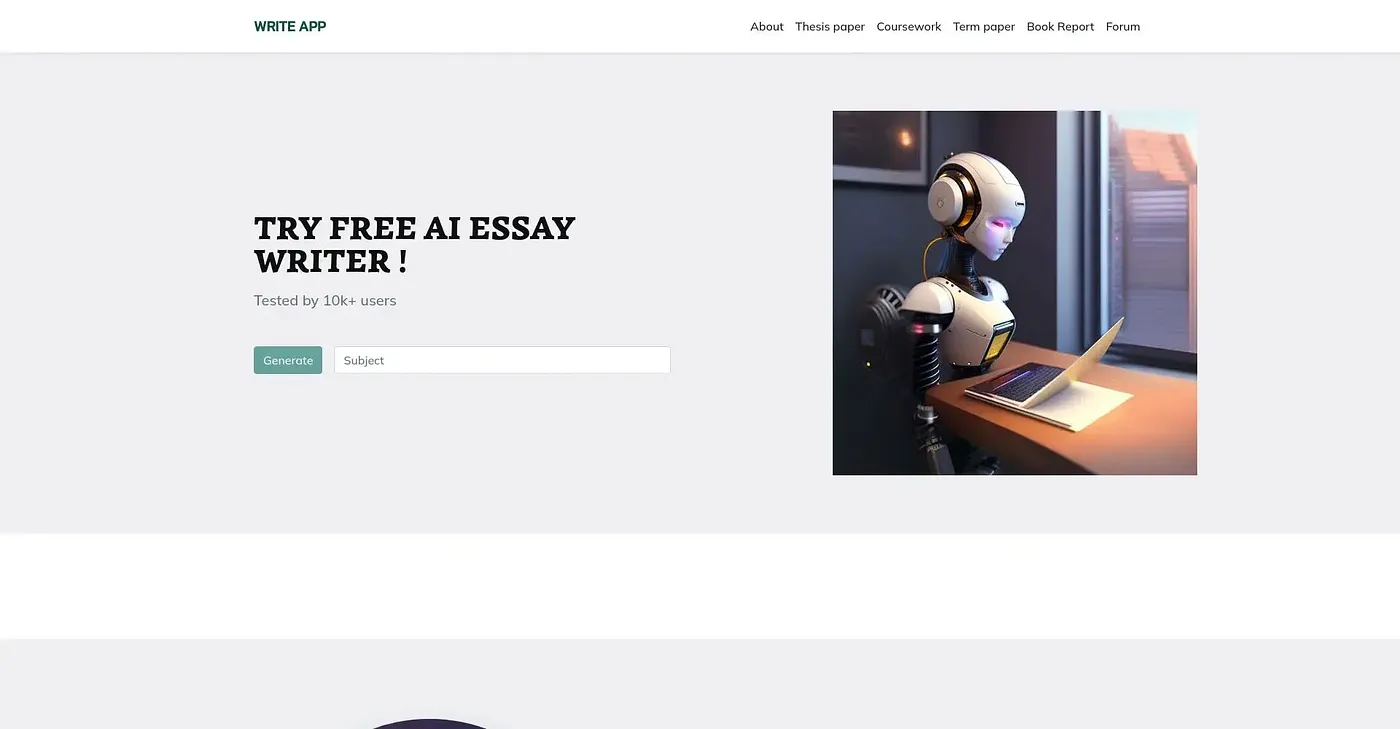 Screenshot of Write App