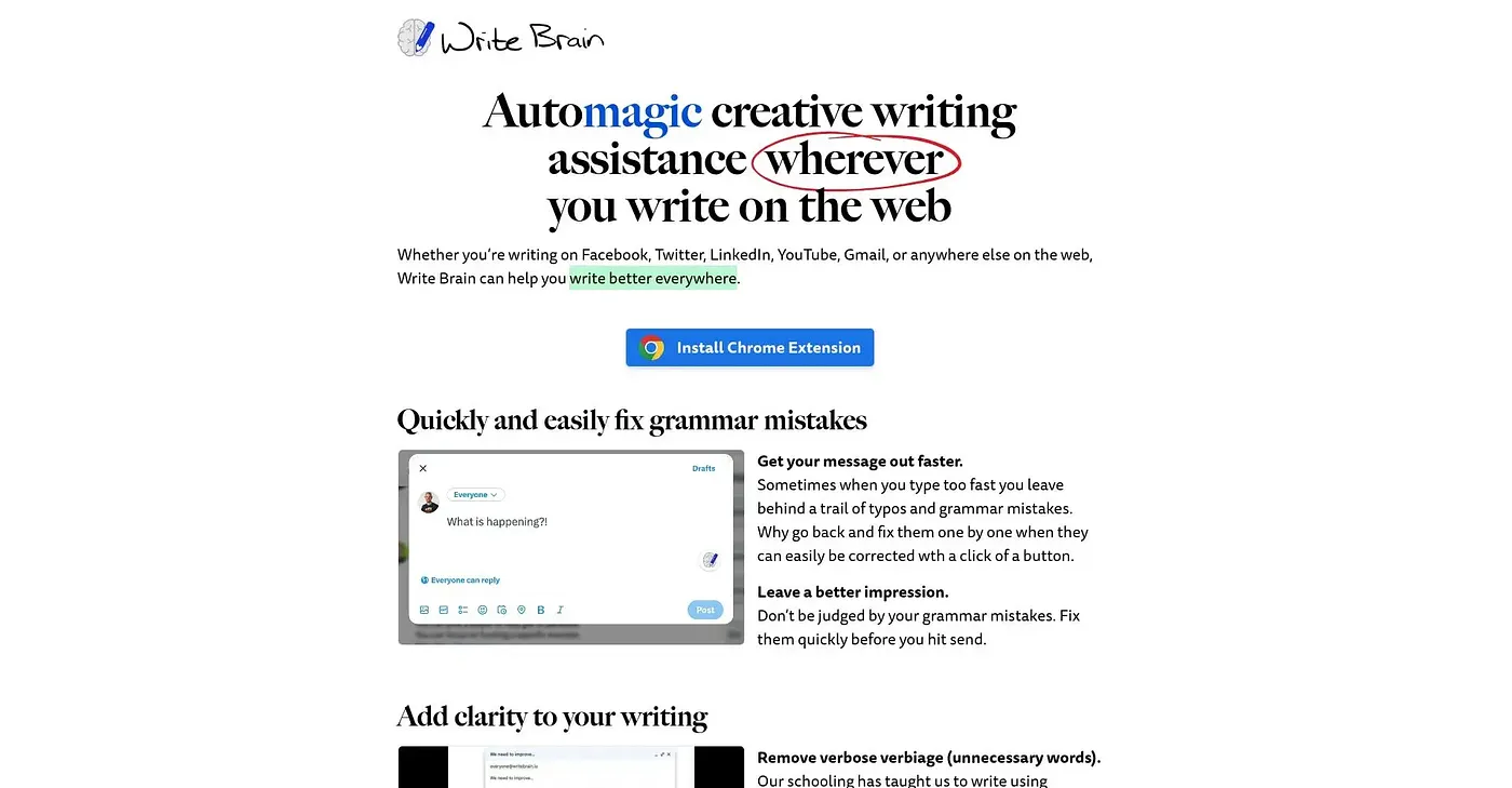 Screenshot of Write Brain