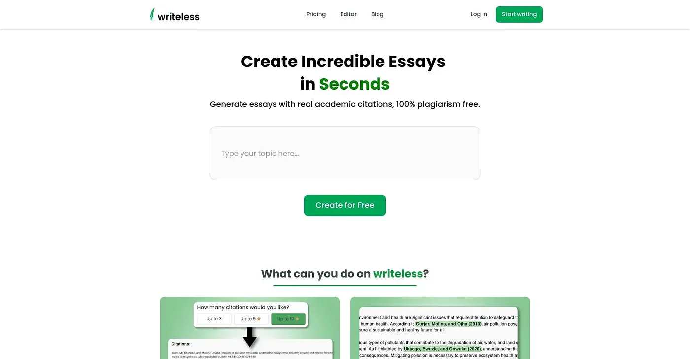 Screenshot of Write Less AI