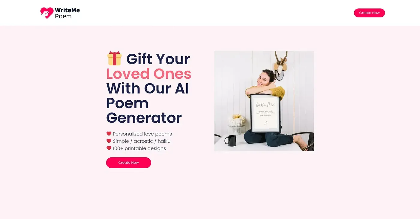 Screenshot of Write Me Poem