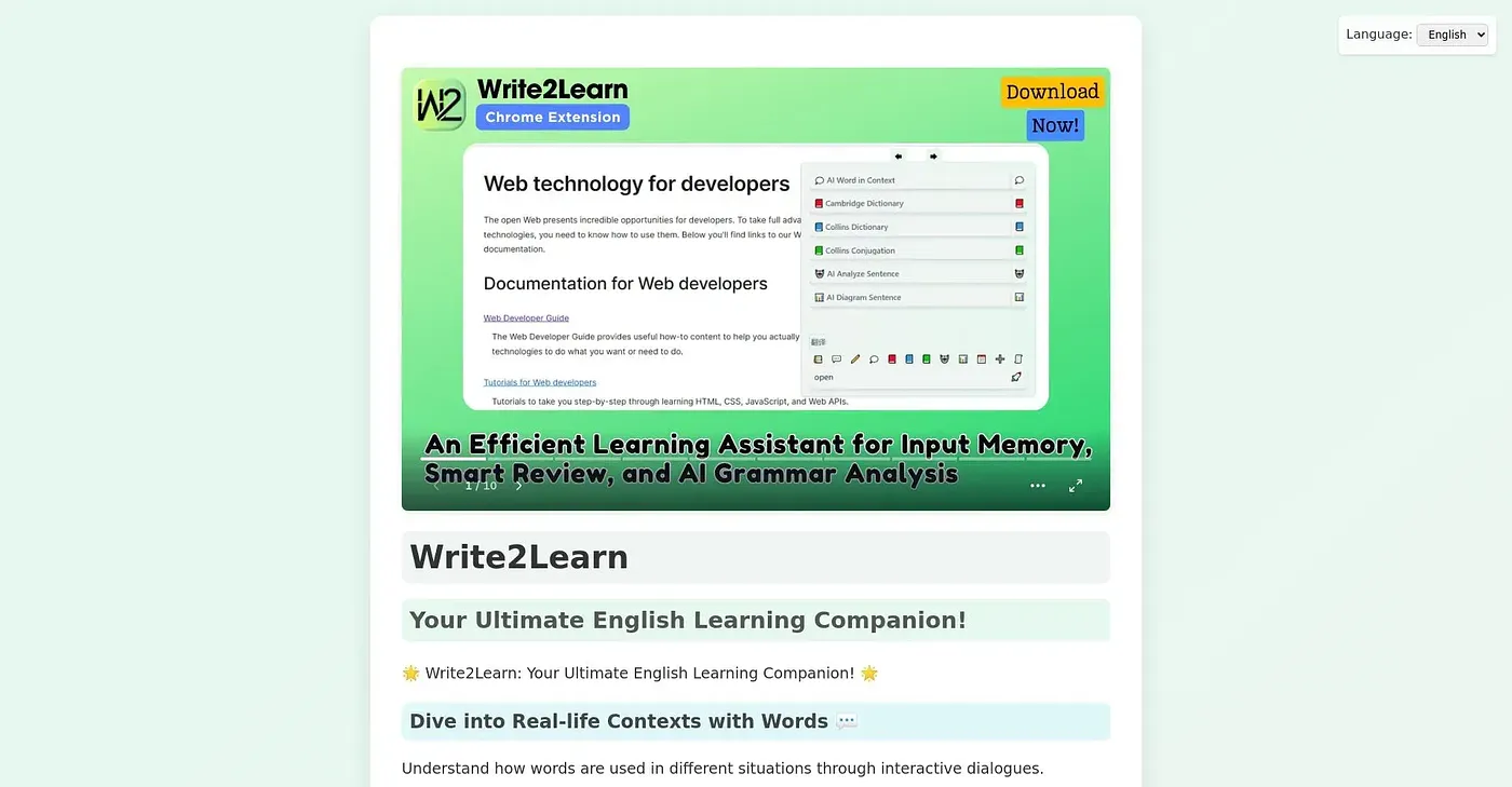 Screenshot of Write2Learn