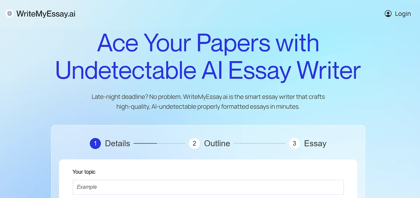 Screenshot of WriteMyEssay.AI