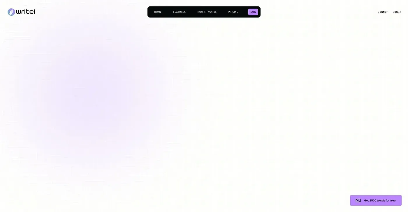 Screenshot of Writei AI
