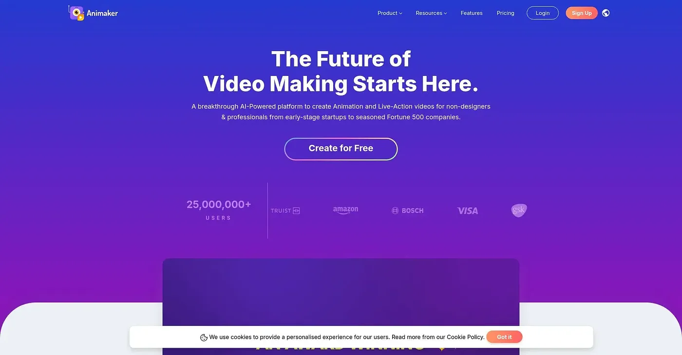 Screenshot of Animaker
