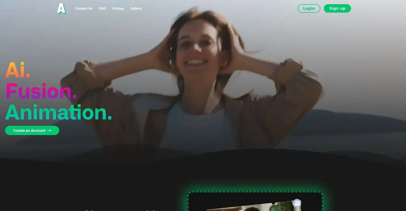 Screenshot of Animatable AI