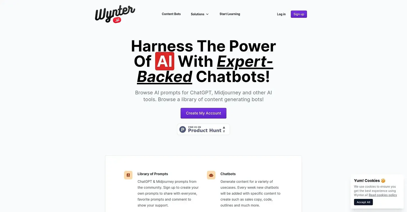 Screenshot of Wynter AI