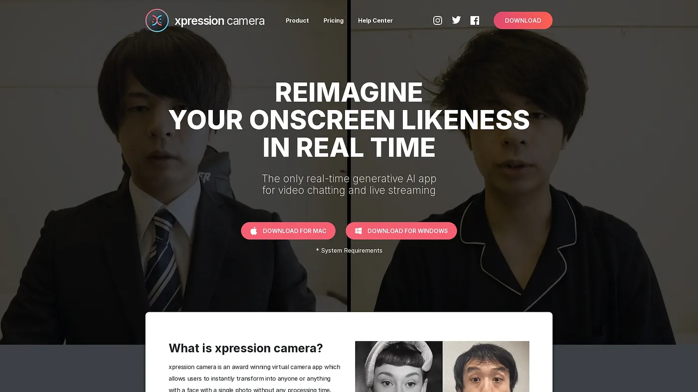 Screenshot of Xpression Camera