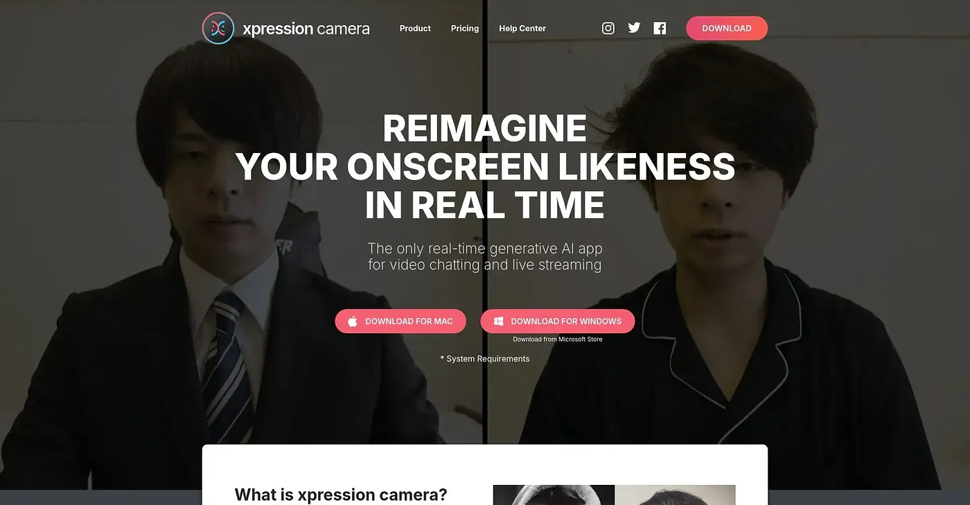 Screenshot of Xpression Camera