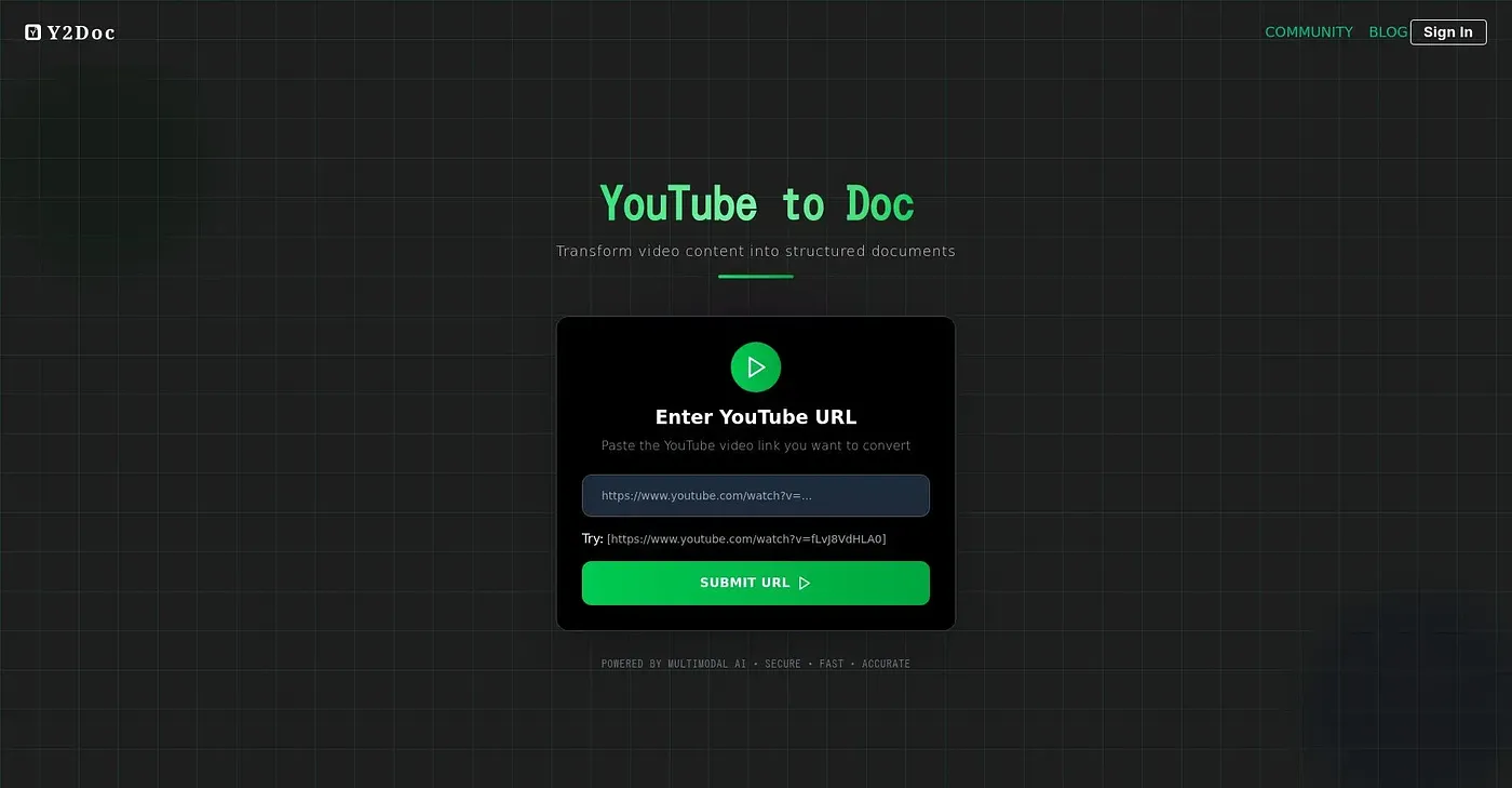 Screenshot of Y2Doc