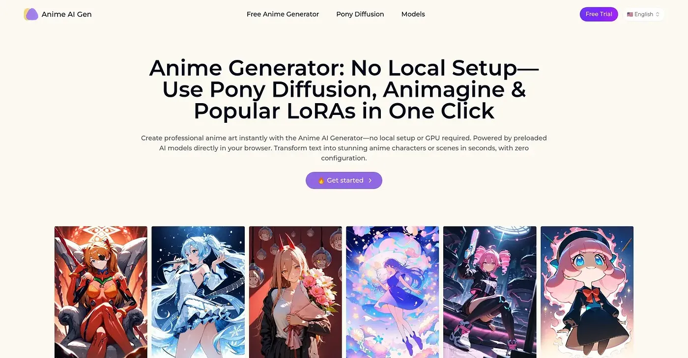 Screenshot of Anime AI Generator