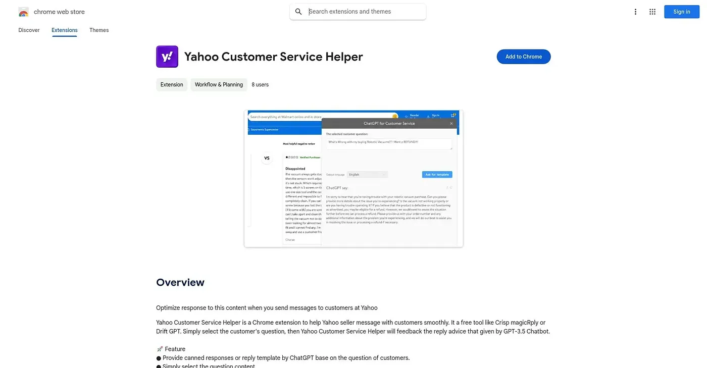 Screenshot of Yahoo Customer Service