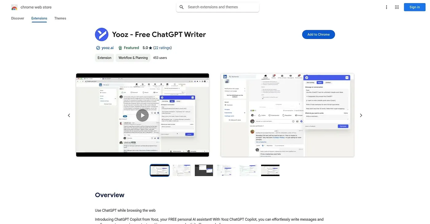Screenshot of Yooz Free ChatGPT Writer