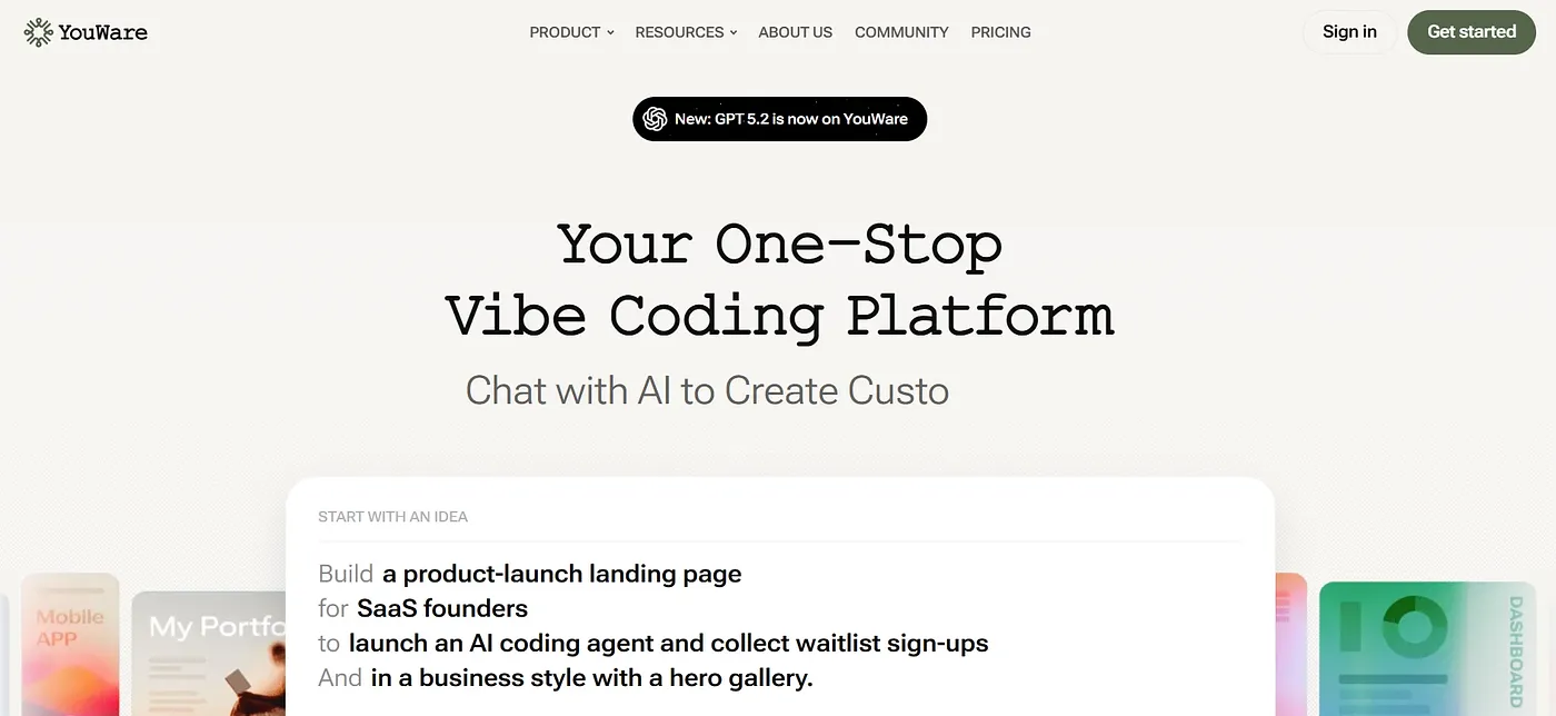 Screenshot of YouWare