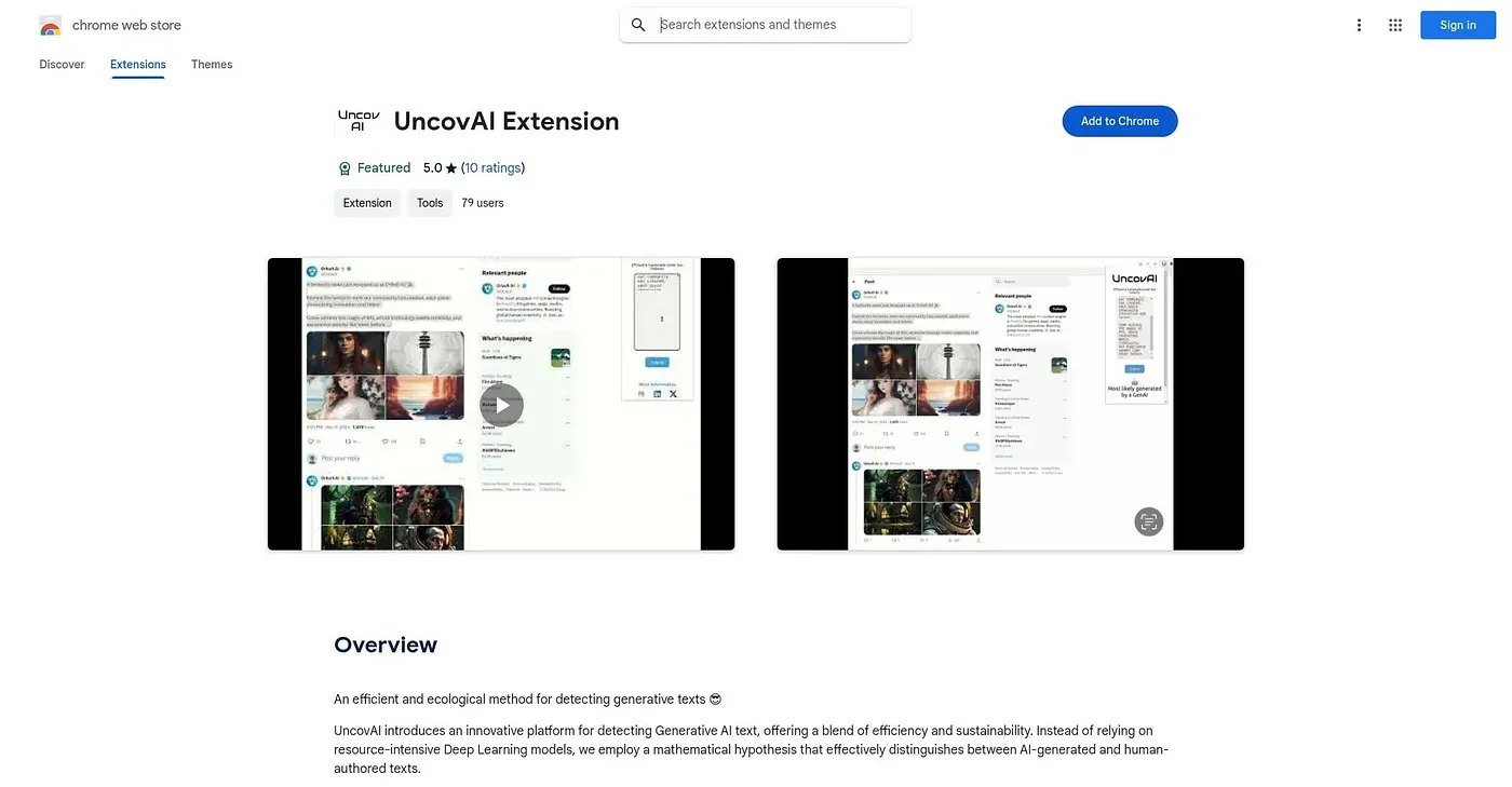 Screenshot of UncovAI