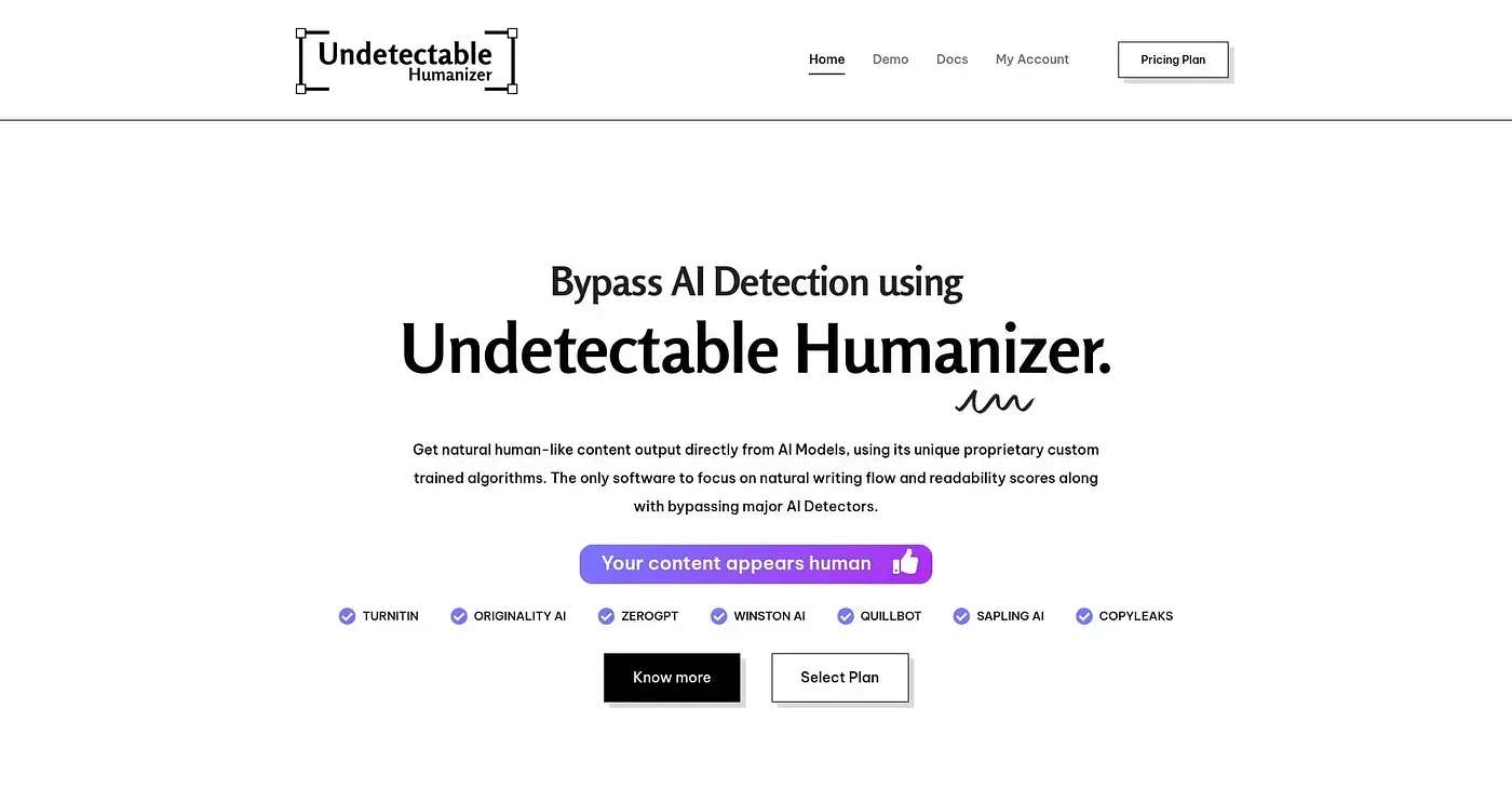 Screenshot of Undetectable Humanizer