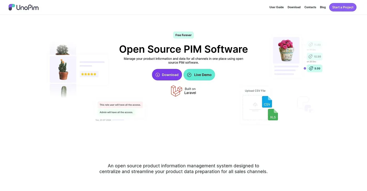 Screenshot of Unopim