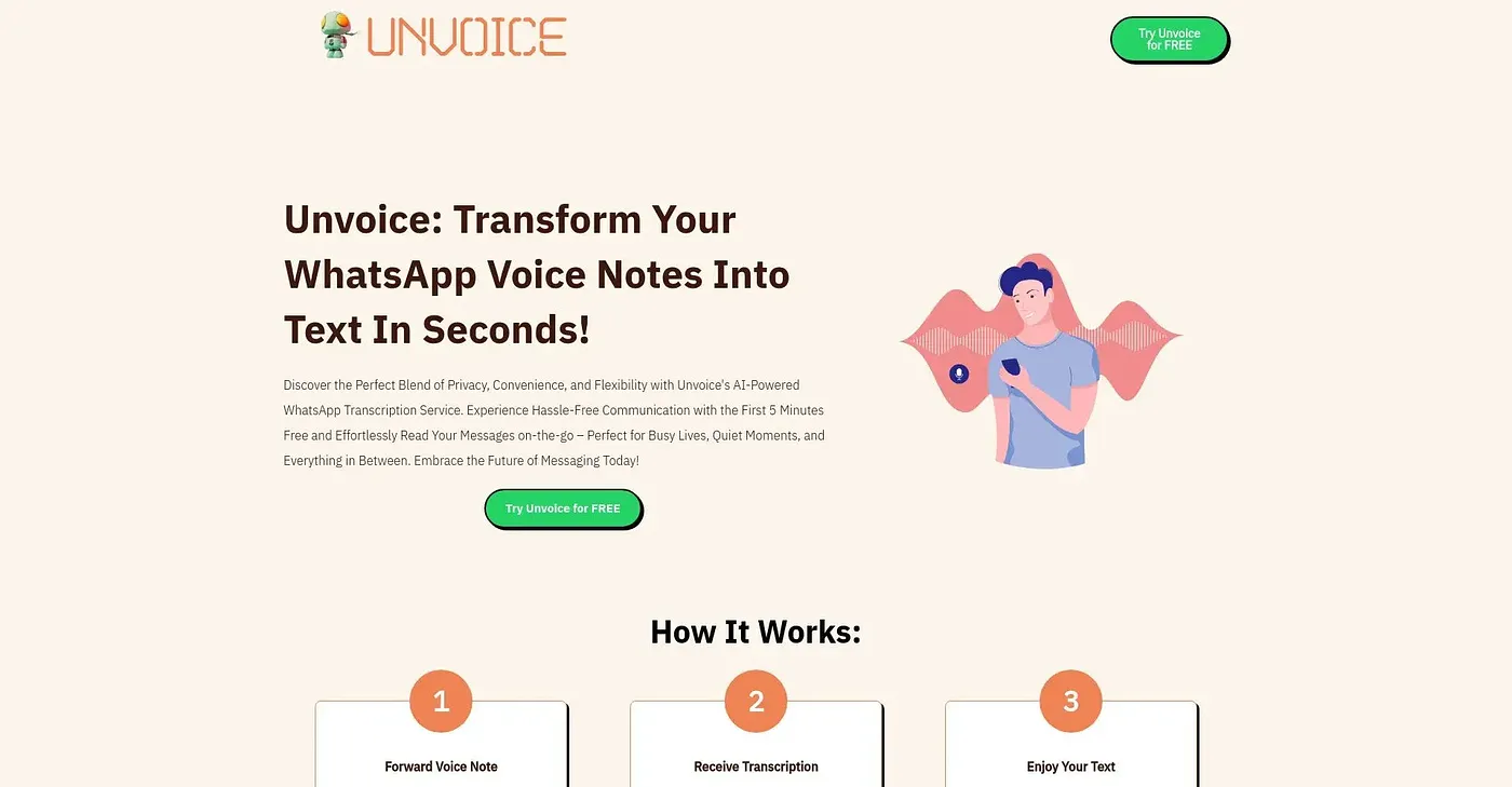 Screenshot of Unvoice