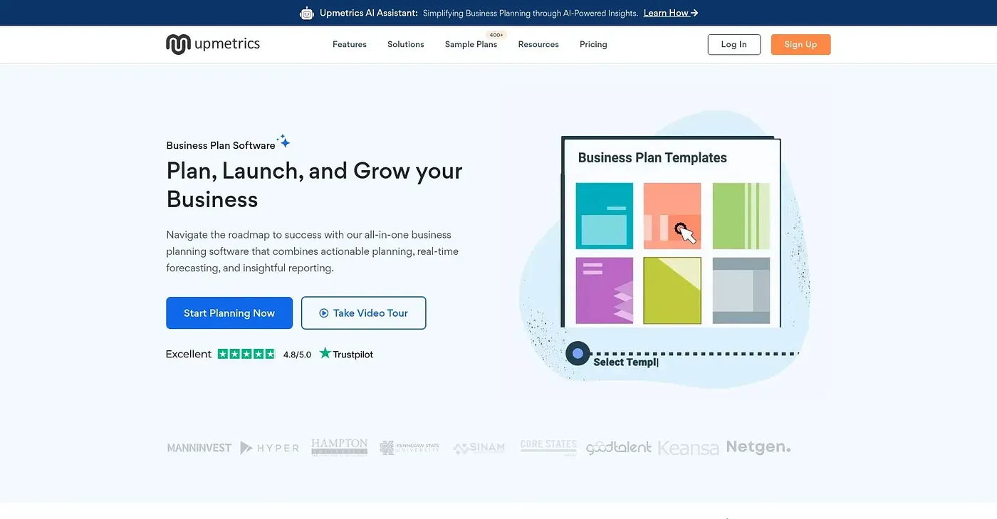 Screenshot of Upmetrics