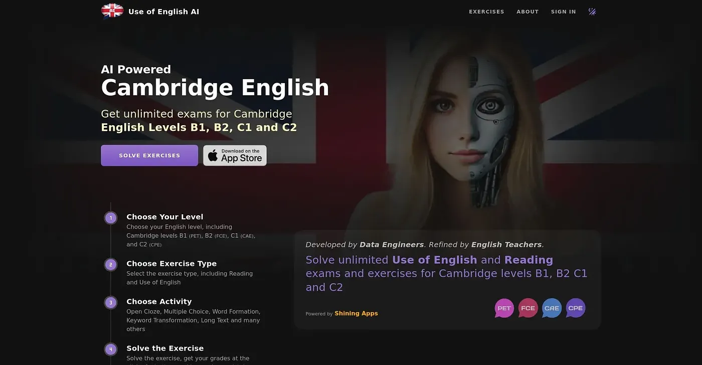 Screenshot of Use Of English AI