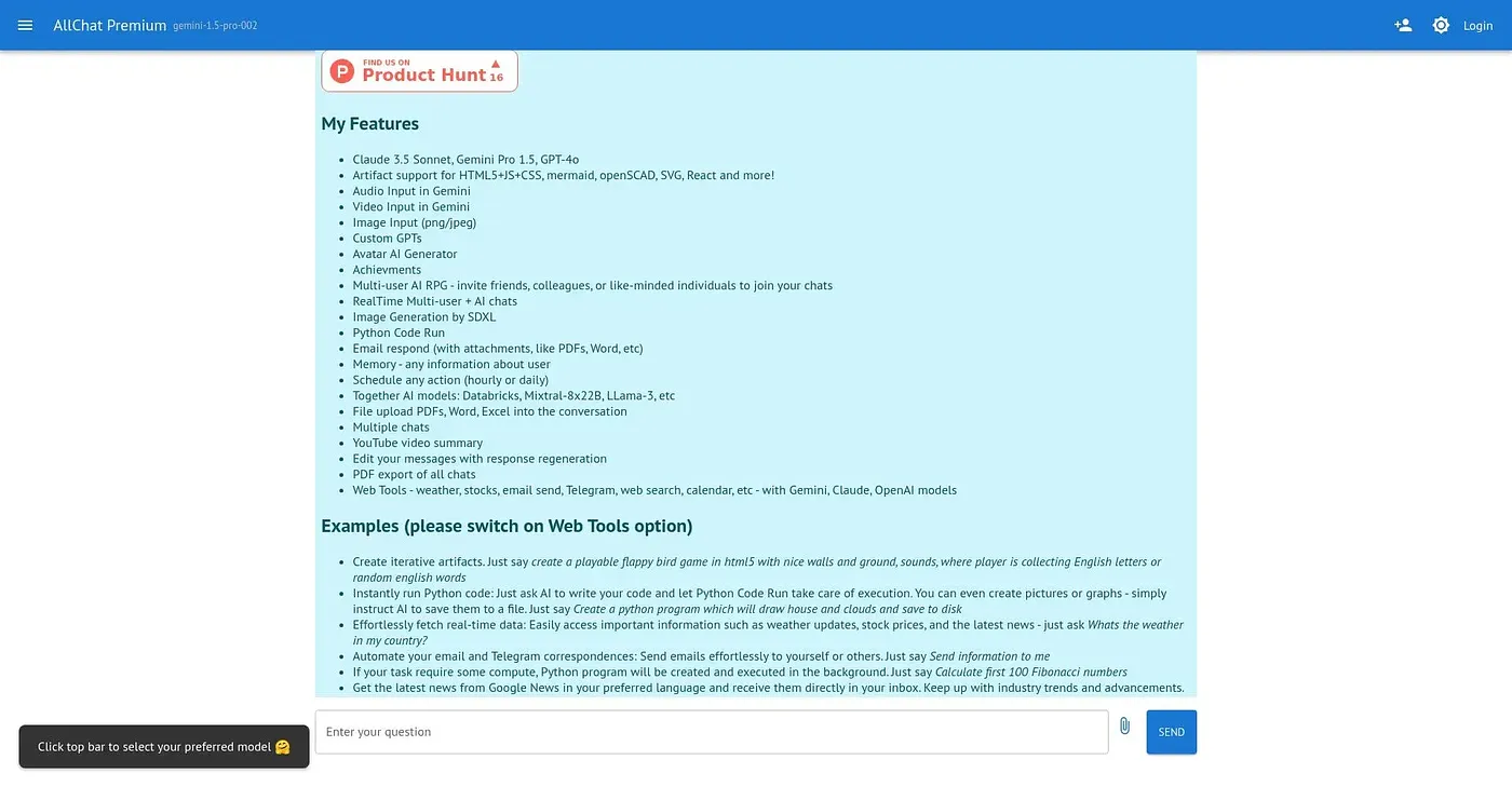 Screenshot of AllChat