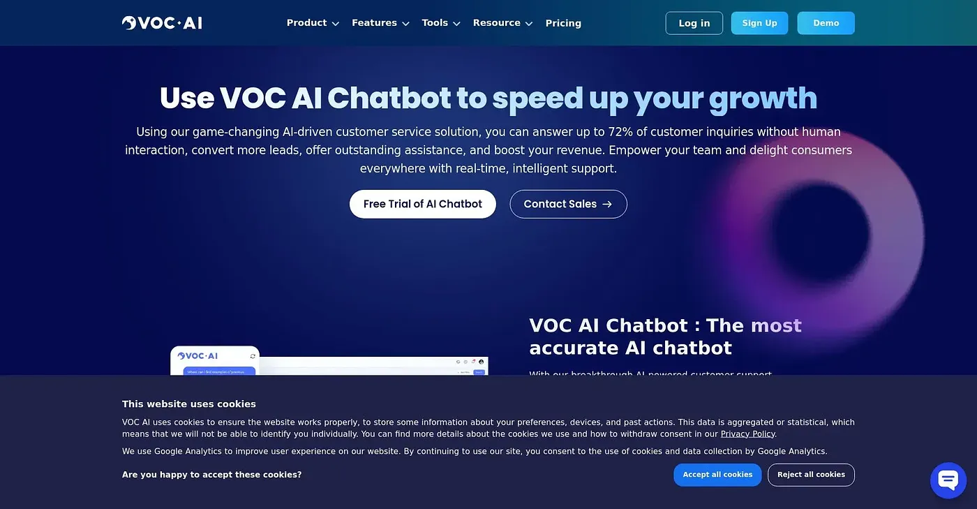 Screenshot of VOC AI Chatbot